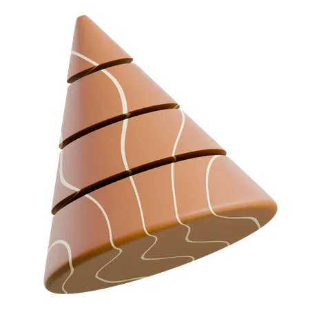 Chocolate Soft Serve Ice Cream Cone  3D Icon