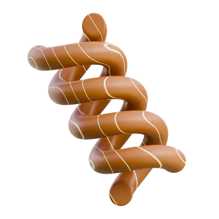 Chocolate Spiral Cookie  3D Icon