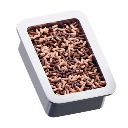 Chocolate Sprinkles Topping  3D Icon
