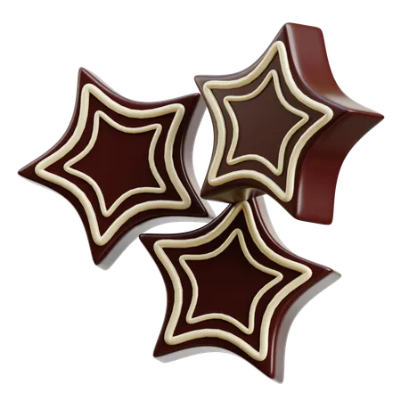 Chocolate star  3D Icon