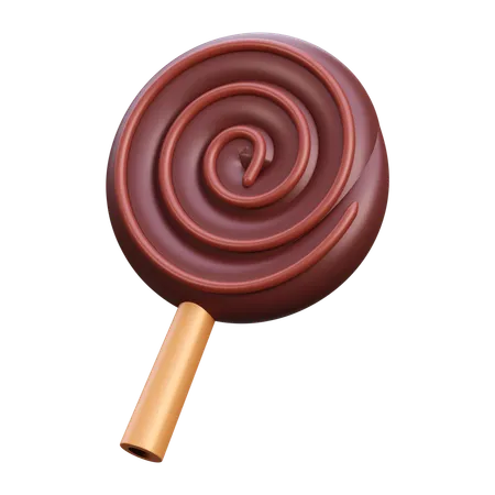 Chocolate Swirl Lollipop  3D Icon