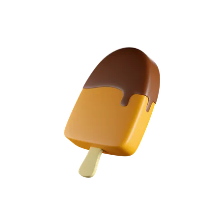 Chocolate Topping Ice Cream  3D Icon
