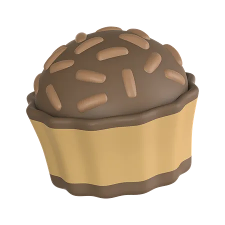 Chocolate Truffle 3D Icon