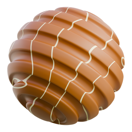 Chocolate Truffle Sphere With Drizzle  3D Icon