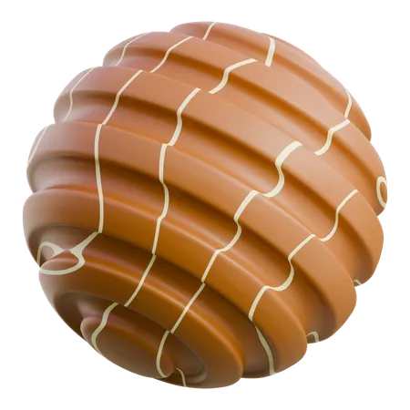 Chocolate Truffle Sphere With Drizzle  3D Icon