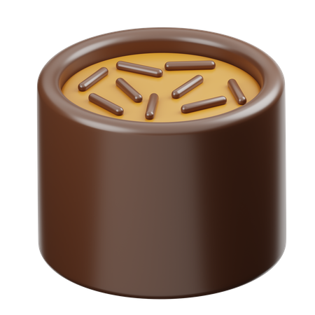 Chocolate Tube With Caramel  3D Icon