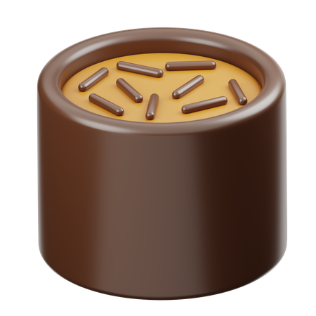 Chocolate Tube With Caramel  3D Icon