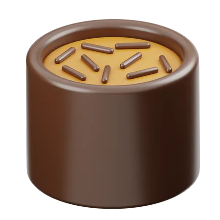 Chocolate Tube With Caramel  3D Icon