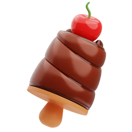 Chocolate Twist Ice Cream 3D Illustration