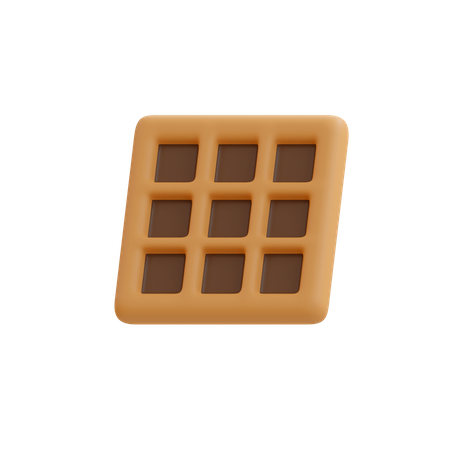 Chocolate Waffle 3D Illustration