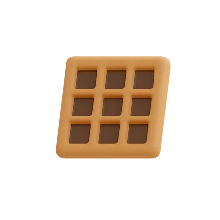 Chocolate Waffle  3D Illustration
