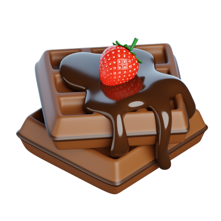 Chocolate Waffle  3D Icon