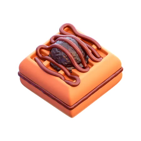 Chocolate Waffle  3D Icon