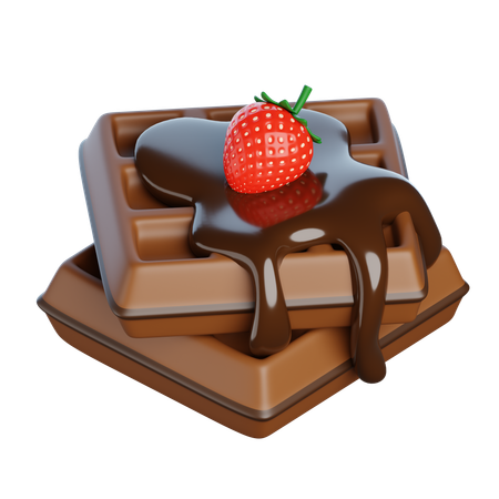 Chocolate Waffle  3D Icon