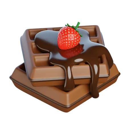 Chocolate Waffle  3D Icon