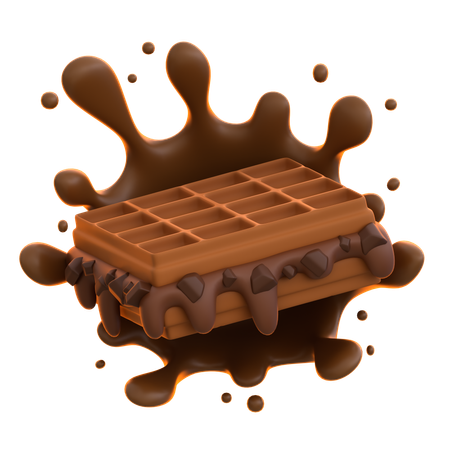 Chocolate Waffle  3D Icon