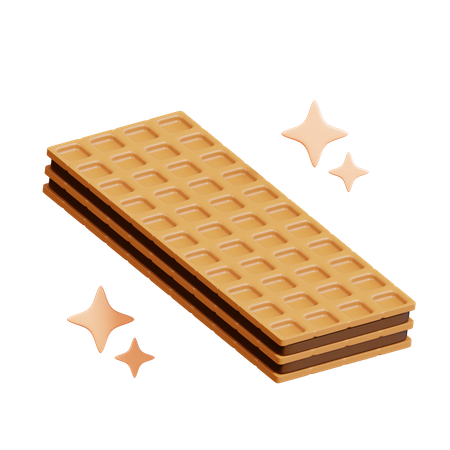 Chocolate Waffle Stick  3D Icon