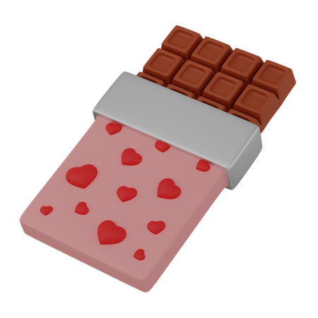 Chocolate with hearts  3D Icon