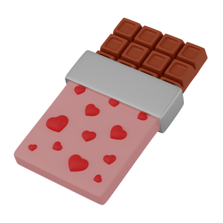 Chocolate with hearts  3D Icon