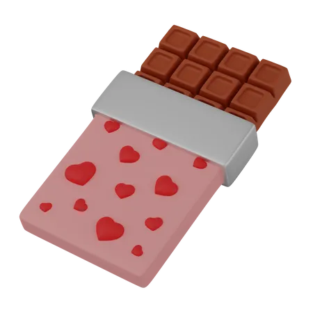 Chocolate with hearts  3D Icon