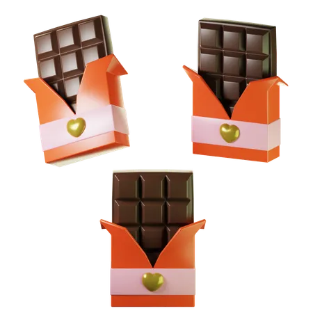 3 D Chocolate Valentine On Three Points Of View 3D Icon