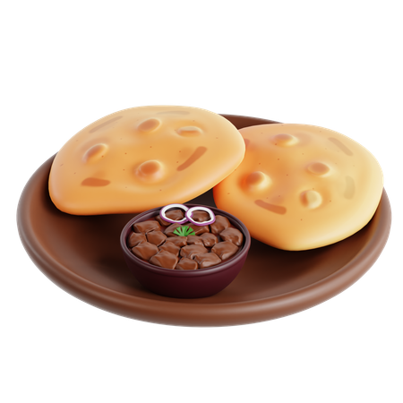 Chole Bhature  3D Icon