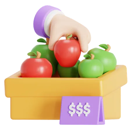 Hand Choosing Fruits 3D Icon