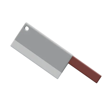 3 D Object Rendering Of Cooking Chop Knife Icon Isolated 3D Illustration