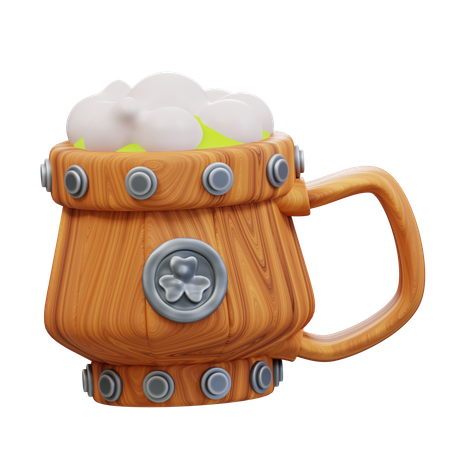 Chope à bière en bois  3D Icon