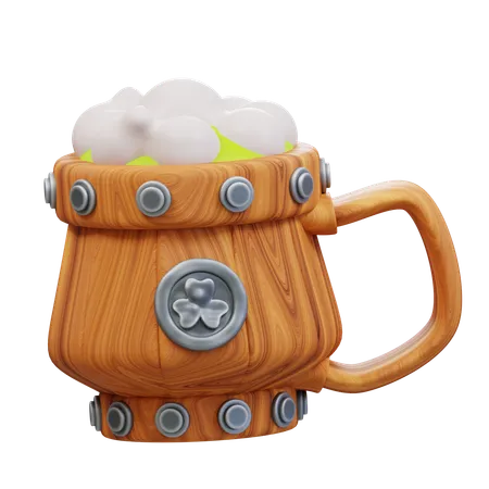 Chope à bière en bois  3D Icon