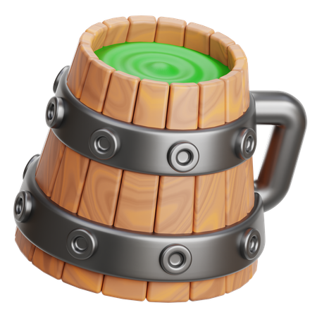 Chope à bière en bois  3D Icon