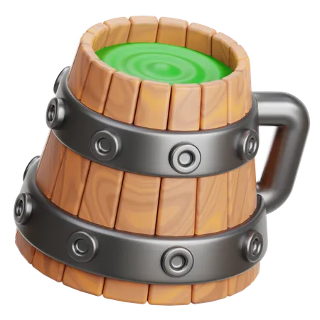 Chope à bière en bois  3D Icon