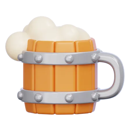 Chope à bière en bois  3D Icon