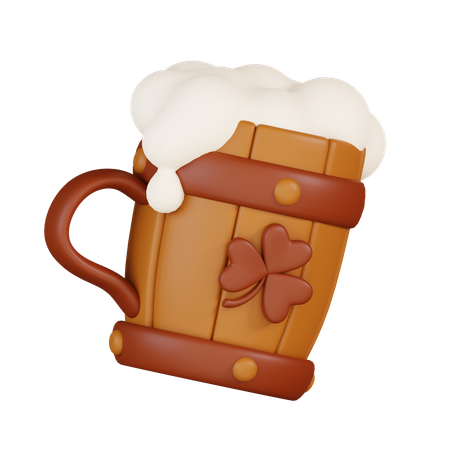 Chope à bière en bois  3D Icon