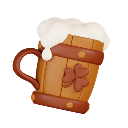 Chope à bière en bois  3D Icon