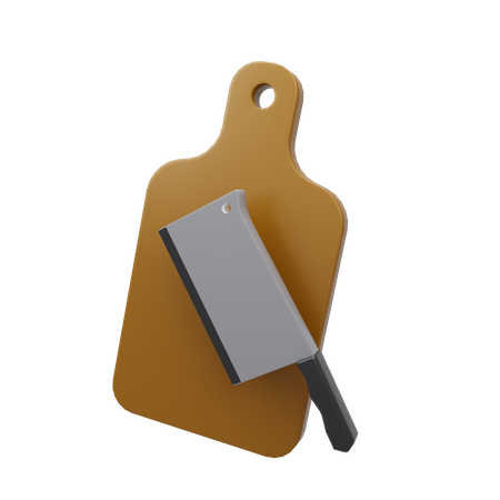 Chopping Board and knife  3D Icon
