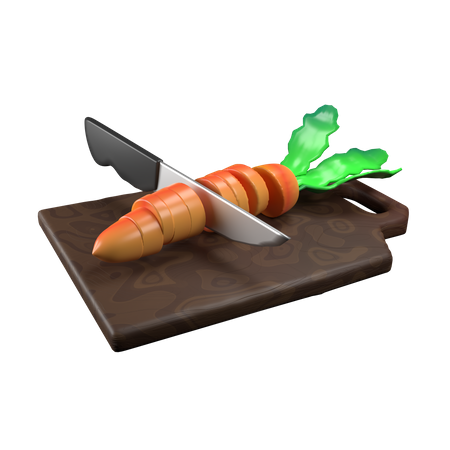 Chopping Carrot  3D Icon