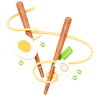 3d noodles and egg illustration