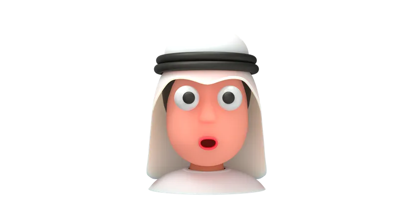 Homme arabe choquant  3D Emoji