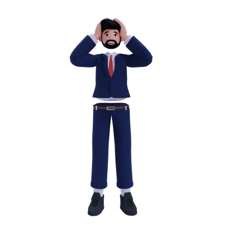 Homme d'affaires choqué  3D Illustration