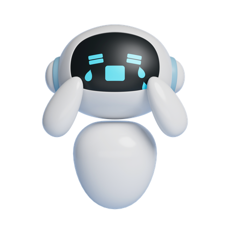 Personagem robô Ai chorando gráficos 3D  3D Icon
