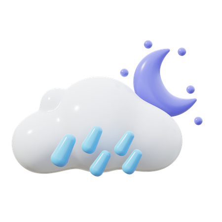 Chovendo à noite  3D Icon