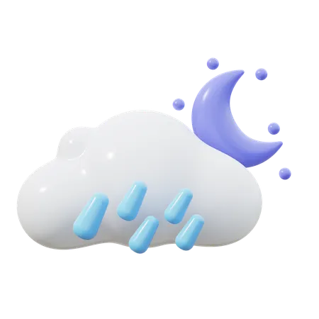 Chovendo à noite  3D Icon