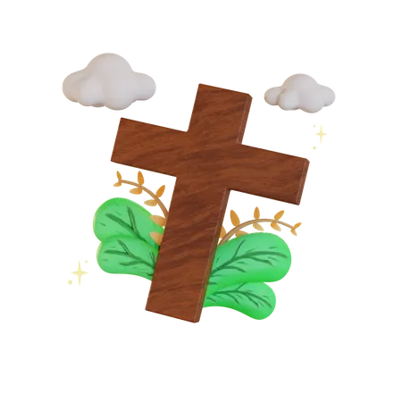 Christian cross 3D Illustration
