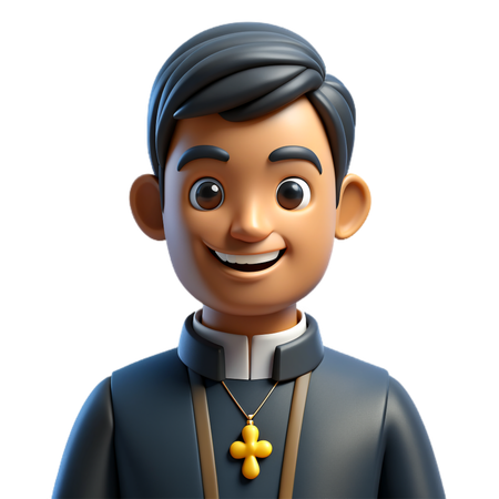 Christian Father Avatar  3D Icon