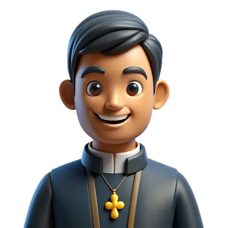 Christian Father Avatar  3D Icon