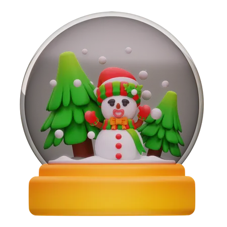 3 D Illustration Of Christmas Tree Decorations And Snowmen 3D Icon
