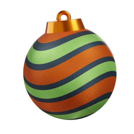 3 D Christmas Ball In Transparent Background 3D Icon