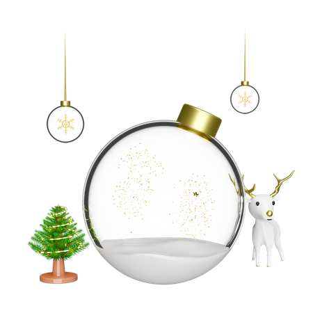 Christmas ball as christmas present  3D Illustration