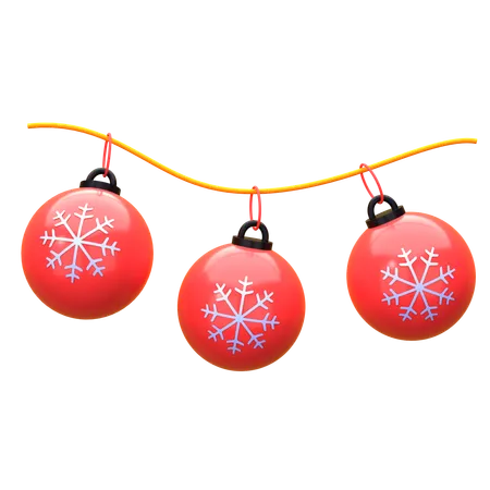 Christmas Ball Decoration 3 D Illustration Christmas 3 D Icon Pack 3D Icon